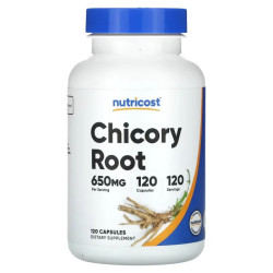 Корінь цикорію 650 мг, Nutricost Chicory Root, 120 капсул