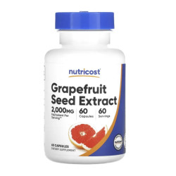 Экстракт косточек грейпфрута 2000 мг, Nutricost Grapefruit Seed Extract, 60 капсул