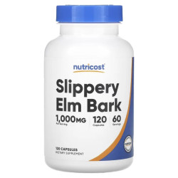Слизкий вяз 1000 мг, Nutricost Slippery Elm Bark, 120 капсул (500 мг/капсула)