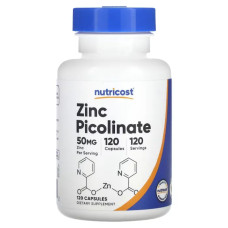 Цинк пиколинат 50 мг, Nutricost Zinc Picolinate, 120 капсул