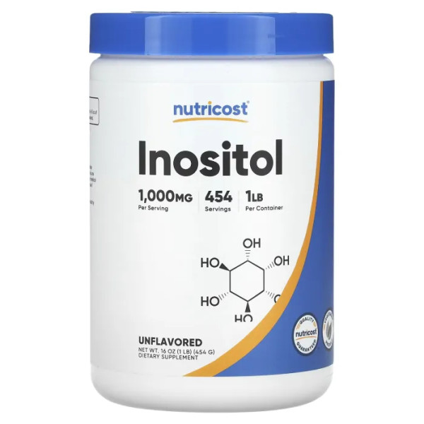 Інозитол, Inositol, Nutricost, без добавок, 1000 мг, 454 г