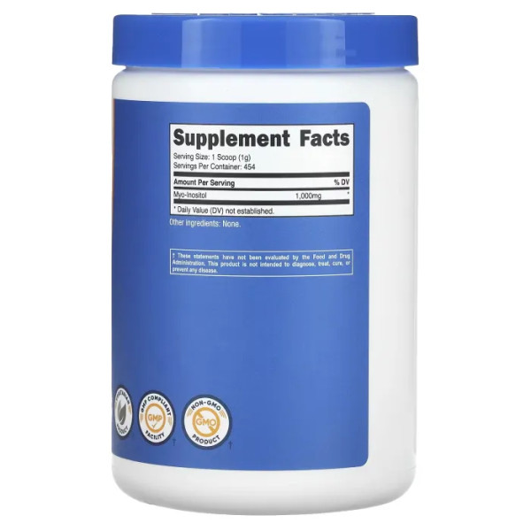 Інозитол, Inositol, Nutricost, без добавок, 1000 мг, 454 г