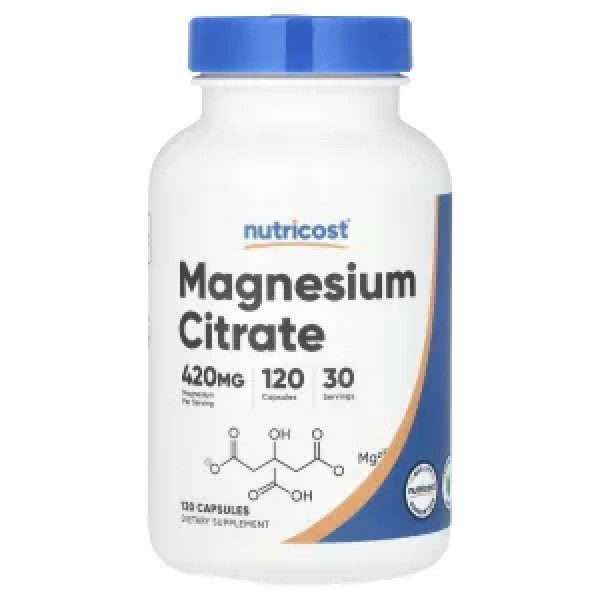 Магній цитрат, Magnesium Citrate, Nutricost, 120 капсул (105 мг на капсулу)