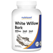 Кора білої верби 600 мг, Nutricost White Willow Bark, 240 капсул