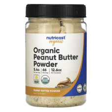 Арахисовая паста порошок органическая, Organic Peanut Butter Powder Nutricost Pantry, 358 г