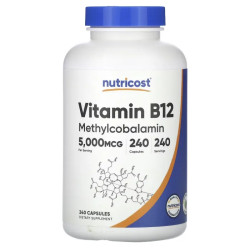 Витамин B12 5000 мкг, Vitamin B12 Nutricost, 240 капсул