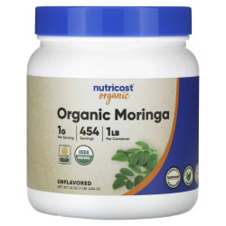 Морінга, органік, без добавок, Nutricost Organic Moringa, 454 г