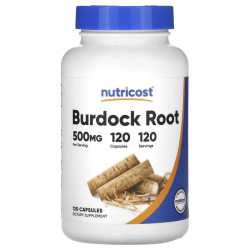 Корень лопуха, Nutricost Burdock Root, 500 мг, 120 капсул