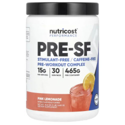 Передтренувальний комплекс без стимуляторів, Nutricost Pre-SF Performance, смак рожевий лимонад 465 г