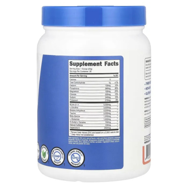 Комплекс для тренувань, Intra-Workout Complex, Nutricost, Performance, зі смаком рожевого лимонаду, 651 г