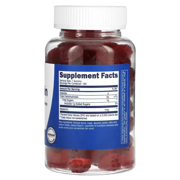 Мелатонін для дітей, від 4 років, Melatonin, Nutricost, 1 мг, 120 жувальних таблеток