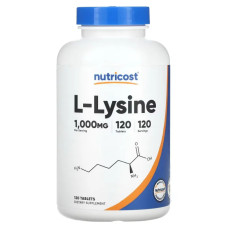L-лизин 1000 мг, Nutricost L-Lysine, 120 таблеток