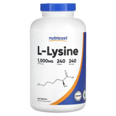 L-лизин 1000 мг, Nutricost L-Lysine, 240 таблеток