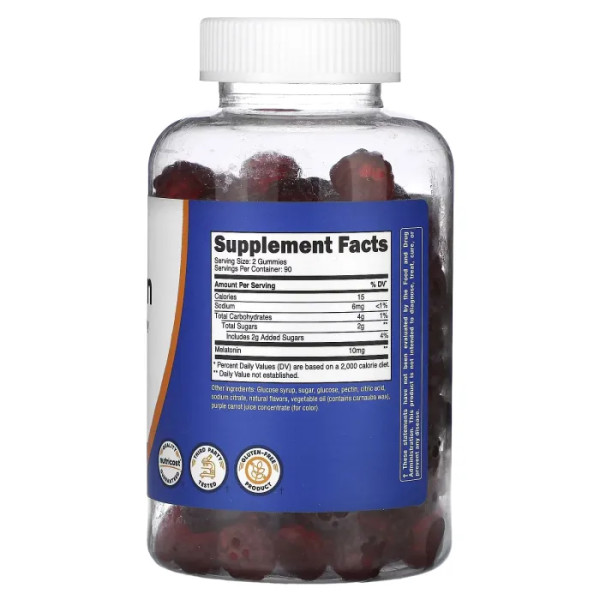 Мелатонін, Melatonin, Nutricost, зі смаком полуниці, 10 мг, 180 жувальних таблеток