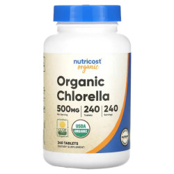 Хлорелла органічна 500 мг, Nutricost Organic Chlorella, 240 таблеток