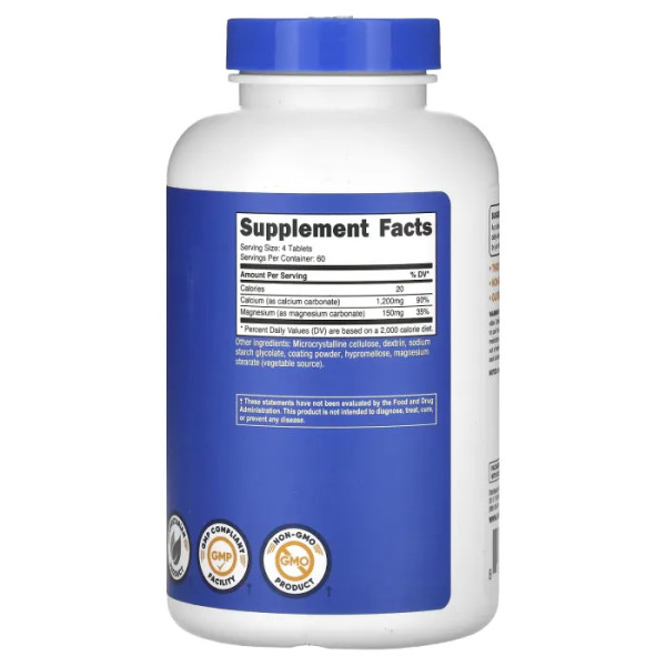 Кальцій та магній, Calcium & Magnesium, Nutricost, 240 таблеток