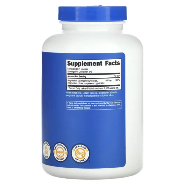 Комплекс магнію, Magnesium Complex, Nutricost, 500 мг, 240 капсул