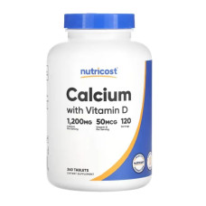 Кальцій з вітаміном D, Nutricost Calcium with Vitamin D, 240 таблеток