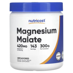 Магній малат, без добавок, Nutricost Magnesium Malate, 300 г