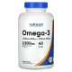 Омега-3, Omega-3, Nutricost, 2500 мг, 120 гелевих капсул (833 мг в 1 капсулі)