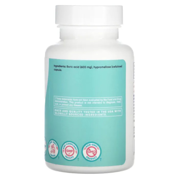 Борна кислота, Boric Acid, Vaginal Suppository, Nutricost, для жінок, вагінальні свічки, 600 мг, 30 капсул