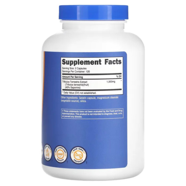 Трибулус террестрис, екстракт, Tribulus Terrestris, Nutricost, 1500 мг, 240 капсул