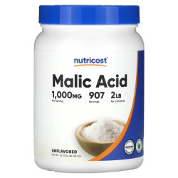 Яблочная кислота, без добавок, Nutricost Malic Acid, 907 г