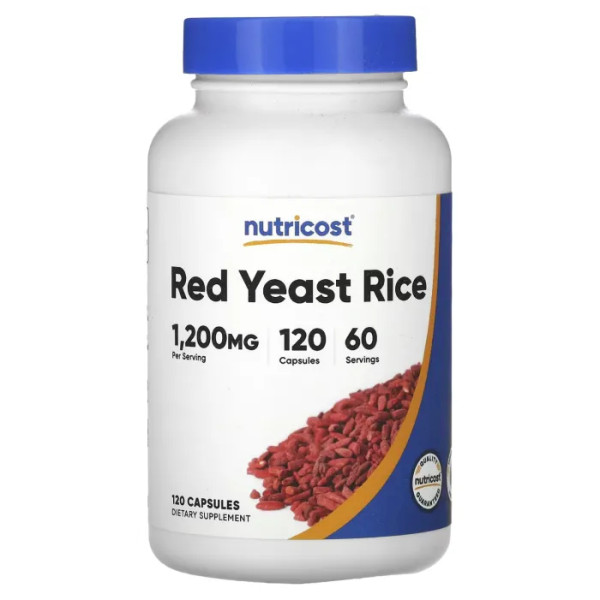 Рис червоний ферментований, Red Yeast Rice, Nutricost, 1200 мг, 120 капсул (600 мг на 1 капсулу)
