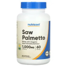 Пальма сереноа 1000 мг, Saw Palmetto Nutricost, 120 капсул