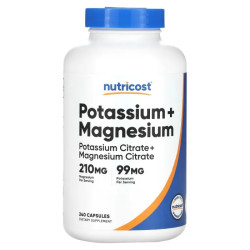 Калий с магнием, Nutricost Potassium + Magnesium, 240 капсул