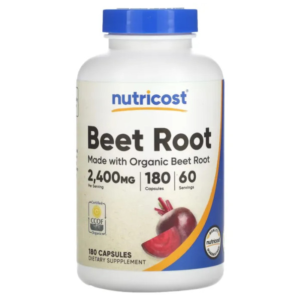 Буряк, Beet Root, Nutricost, 2400 мг, 180 капсул (800 мг на 1 капсулу)