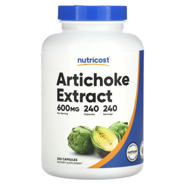 Артишок екстракт, Artichoke Extract, Nutricost, 600 мг, 240 вегетаріанських капсул