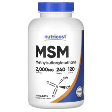 ЧСЧ 2000 мг, MSM Nutricost, 240 таблеток, 1000 мг на таблетку