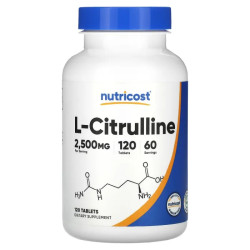 Цитруллин 2500 мг, Nutricost L-Citrulline, 120 таблеток