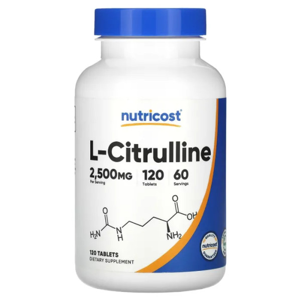 Цитрулін, L-Citrulline, Nutricost, 2500 мг, 120 таблеток