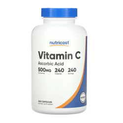 Витамин C 500 мг, Nutricost Vitamin C, 240 капсул