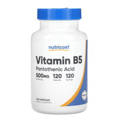 Вітамін B5 500 мг, Nutricost Vitamin B5, 120 капсул