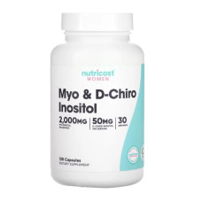 Мио и D-хиро инозитол, Myo & D-Chiro Inositol Nutricost, для женщин, 120 капсул