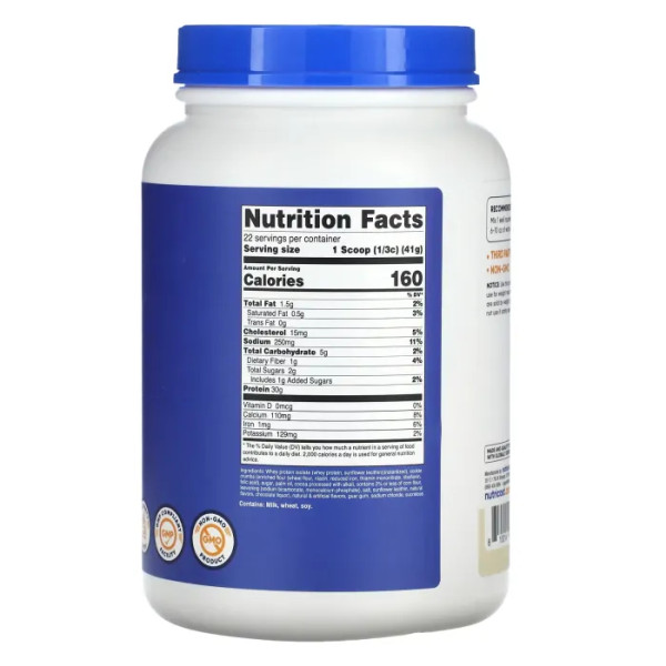 Сироватковий протеїн, ізолят, Whey Protein Isolate, Nutricost, порошок, печиво та крем, 907 г