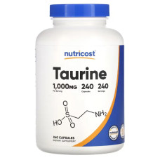 Таурин 1000 мг, Taurine Nutricost, 240 капсул