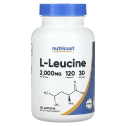 L-лейцин 2000 мг, Nutricost L-Leucine, 120 капсул, 500 мг на капсулу