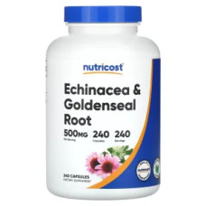 Эхинацея и гидрастис корень 500 мг, Echinacea Goldenseal Nutricost, 240 капсул