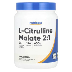 L цитруллин малат 2 1, Nutricost L-Citrulline Malate 2:1, без добавок 600 г
