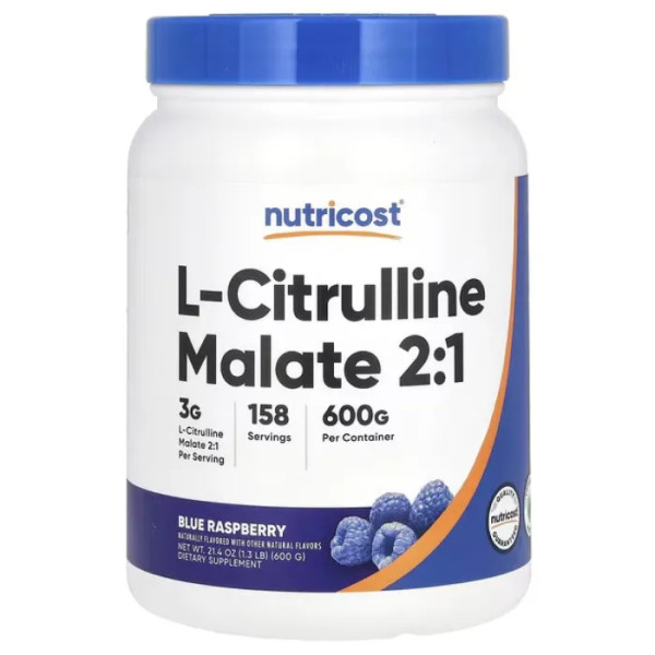 L-цитрулін малат, L-Citrulline Malate 2: 1, Nutricost, блакитна малина, 600 грам