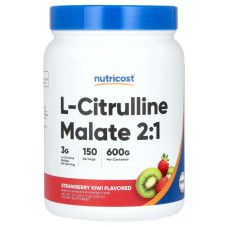 L-цитруллин малат, L-Citrulline Malate 2:1 Nutricost, вкус клубника и киви, 600 г