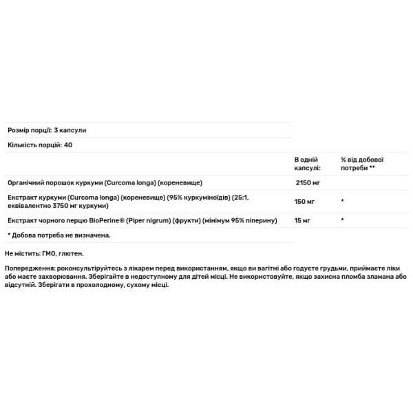 Куркума, Turmeric, 2300 мг, 120 капсул (766 мг на 1 капсулу)