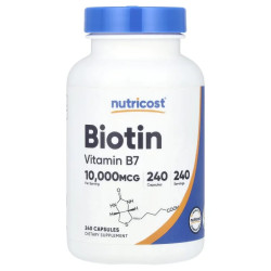 Біотин 10000 мкг, Nutricost Biotin, 240 капсул