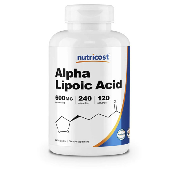 Альфа-ліпоєва кислота, Alpha Lipoic Acid, Nutricost, 600 мг, 240 капсул, 300 мг в 1 капсулі