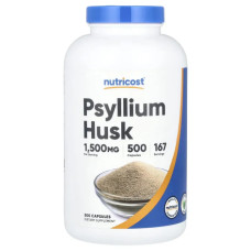 Псилліум (подорожник), лушпиння насіння 1500 мг, Nutricost Psyllium Husk, 500 капсул (500 мг на капсулу)