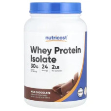 Сывороточный протеин изолят, со вкусом молочный шоколад, Whey Protein Isolate Nutricost, 907 г